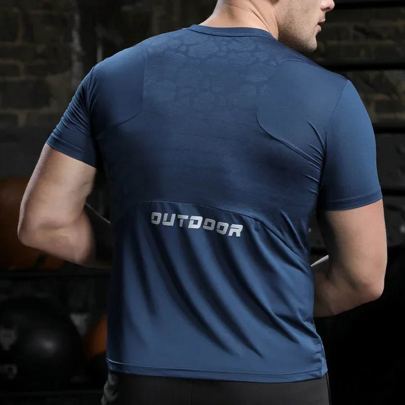 T-shirt de compression à manches courtes pour hommes, t-shirts de sport, sweat-shirt de jogging, chemise athlétique, coupe sèche, course à pied, fitness, gym, hommes, zones me, Y