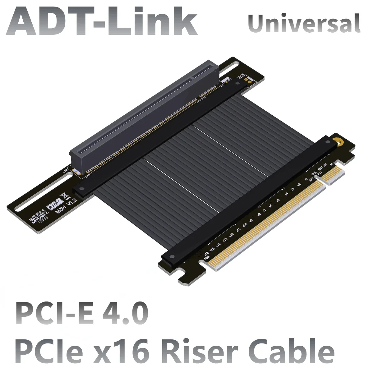 

ADT-Link 2024 Universal Vertical PCIe 4.0 x16 GEN4.0 Riser Cable Graphics Card Extension GPU Gaming For ATX RTX 3090 Video Cards