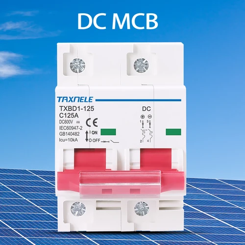 Imagen 1 del producto 2P DC 600V Mini interruptor de batería Solar 125A 100A DC MCB para sistema fotovoltaico fotovoltaico