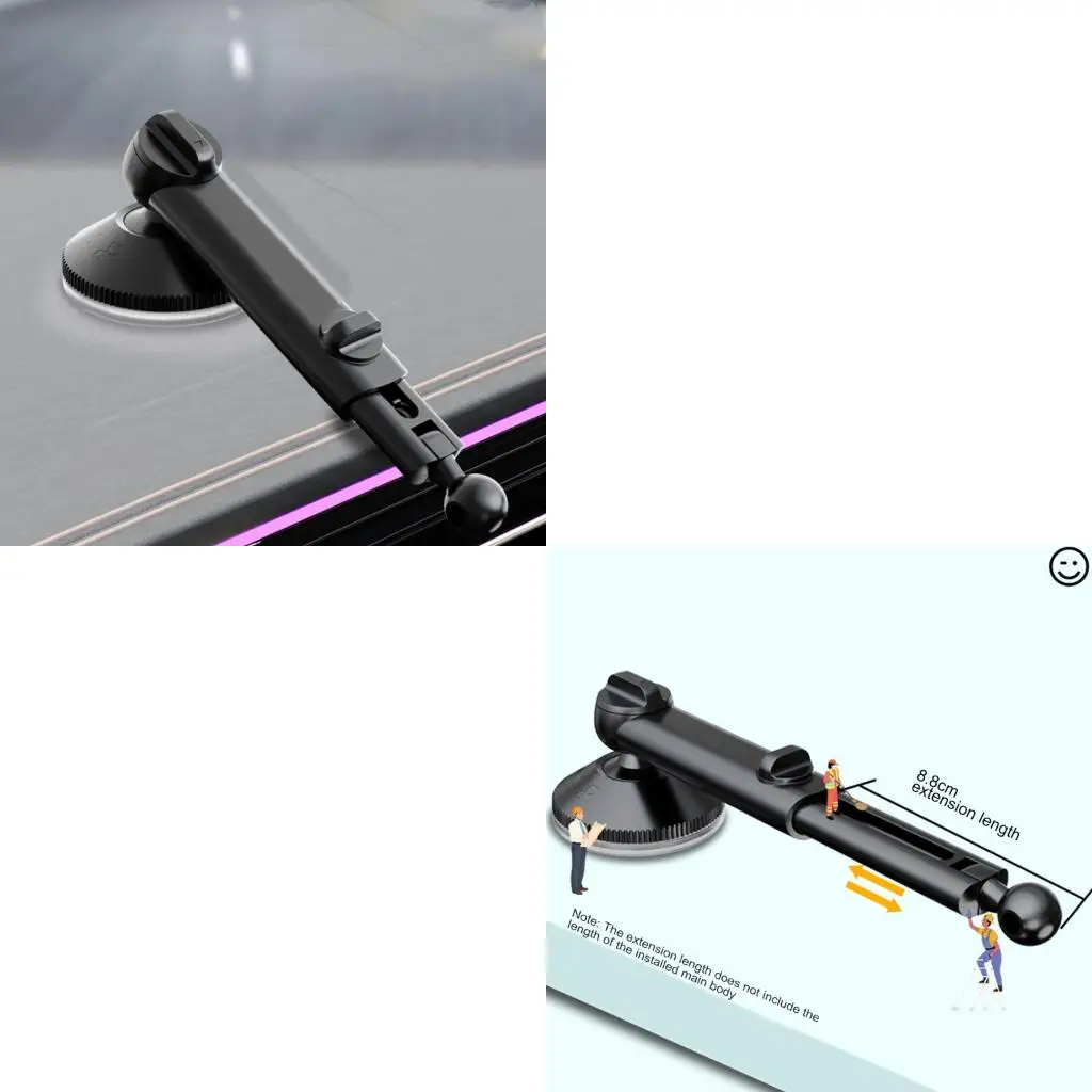 

Shockproof Extendable Suction Cup Holder Base 17mm Ball Socket for Phone Holders