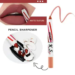 Colors Velvet Matte Lipstick Pen Red Lip Liner Pencil Waterproof Lasting Non-stick Cup Remarkable Color Rendering Lipstick