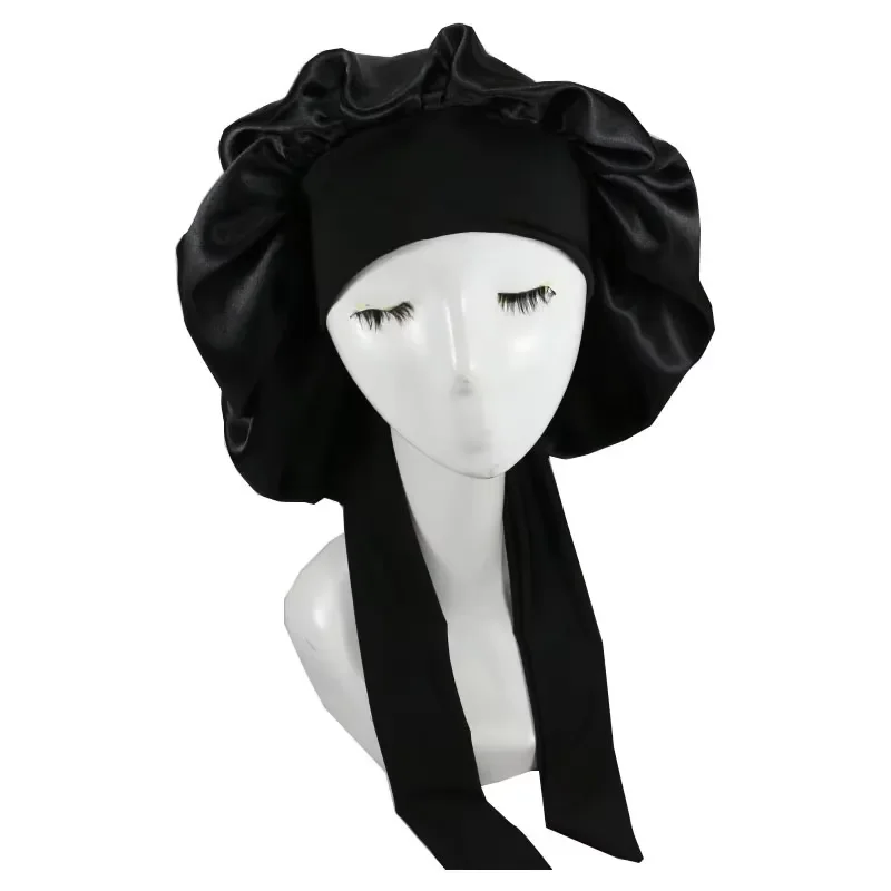 2026 Latest Women Satin Sleep Cap Night Cap Hair Protection Bonnet for Sleeping Shower Spa Hair Care Unisex Soft Slip Cap