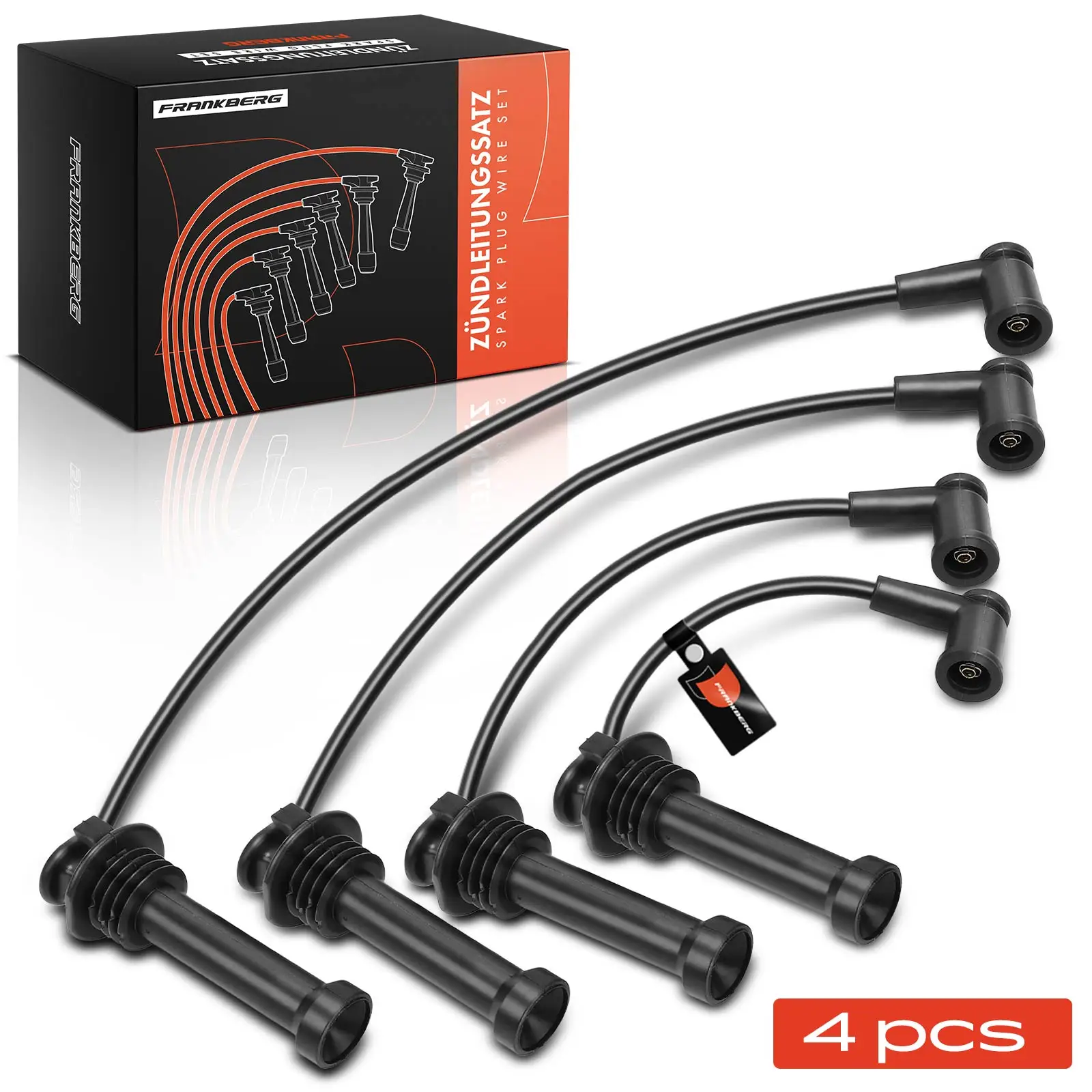 Kit d'allumage Frankberg 4x, câble d'allumage pour Ford B-Max Fiesta IV V Van VI Van Fusion JU 1255505 RC-FD1207 1E0518160B 1EO5180B