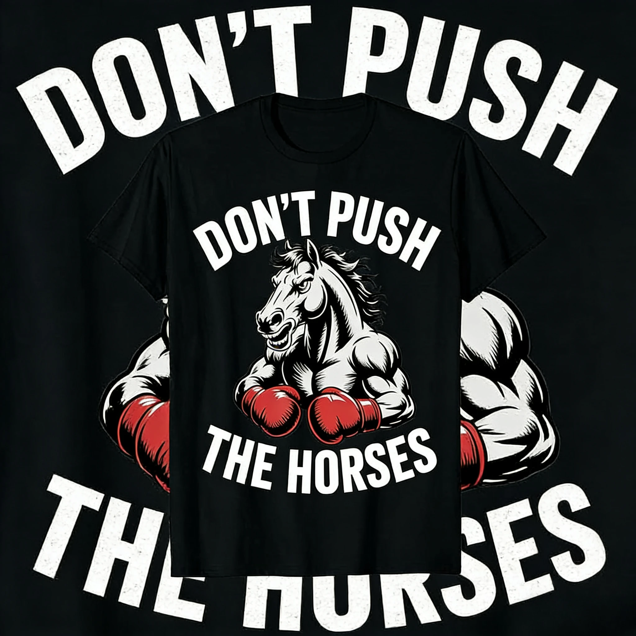 

Don’t Push The Horses Funny Meme Quote for Sarcastic Minds T-shirt Men Women Summer 2025-26 Pure Cotton 100% Printed T-shirt