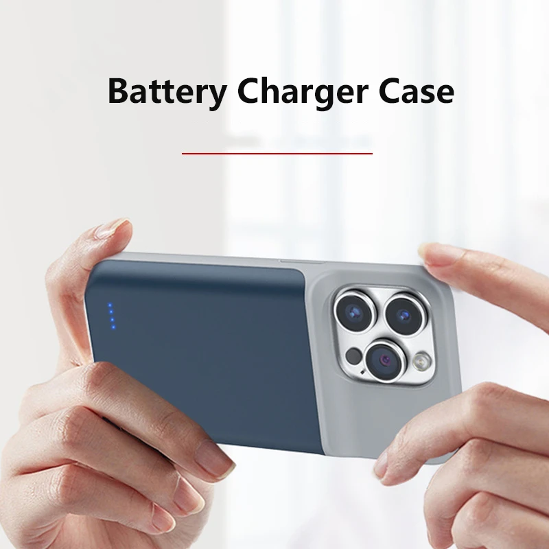 حافظة بطارية لهاتف آيفون 17 16 15 14 13 12 11 Pro Max 13 Mini X XS Max XR 6 7 8 SE 2 شاحن بنك الطاقة المحمول غطاء هاتف #4