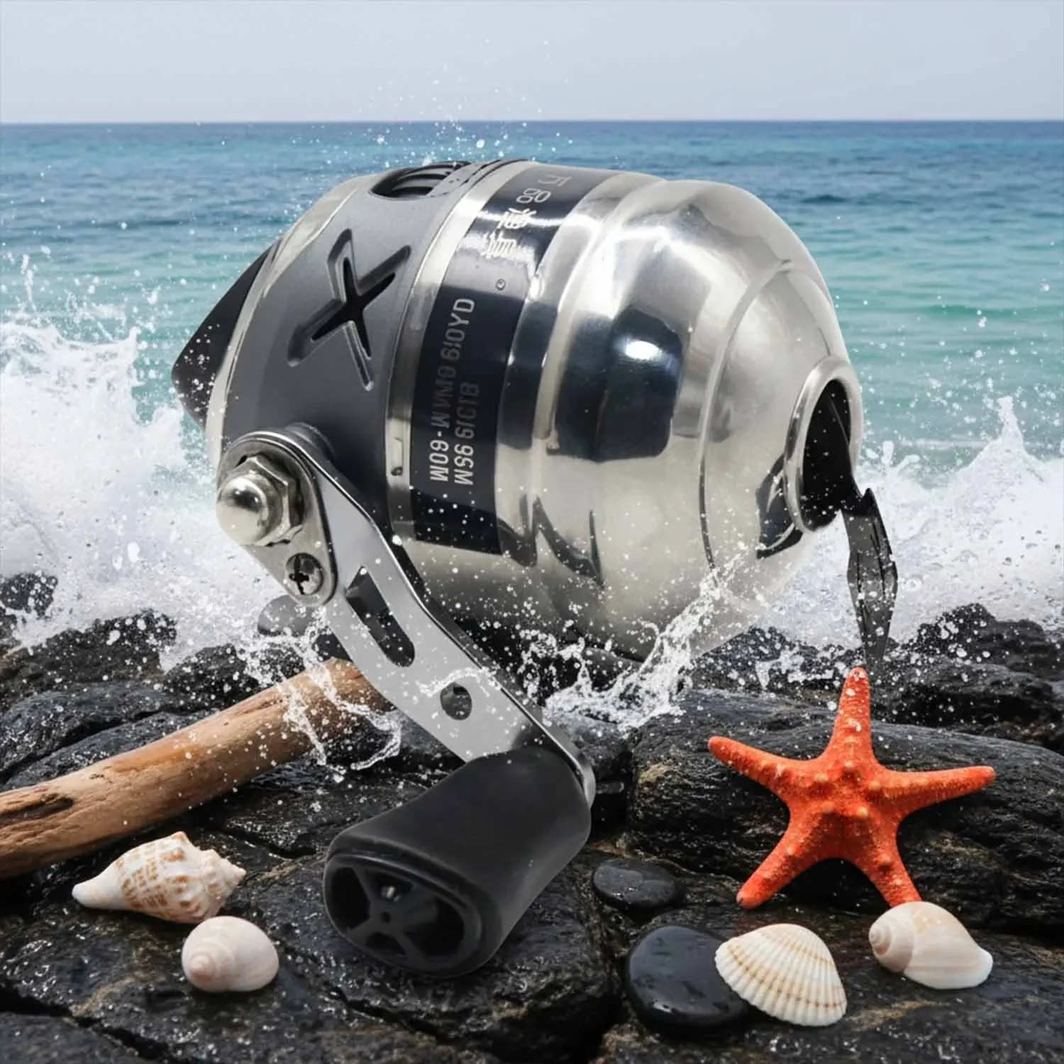 

WP30 Fishing Reel for Spearfishing Stainless Steel Enclosed Design Simple Archery-Style Fishing Reel 3.9:1 Gear Ratio