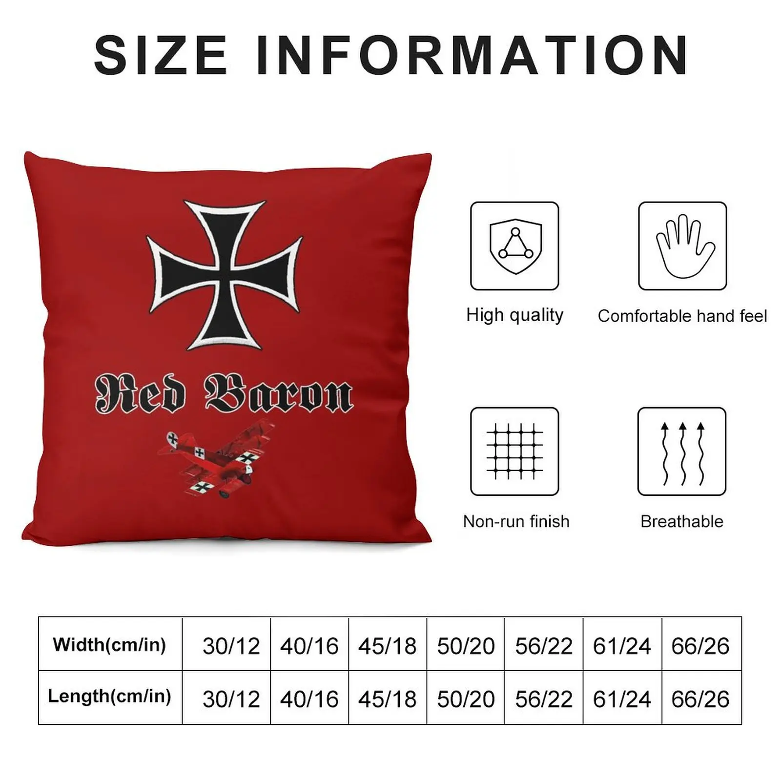 Manfred von Richthofen, The Red Baron and his Fokker Dr.1 on red background. Throw Pillow pillowcases for sofa cushions pillow