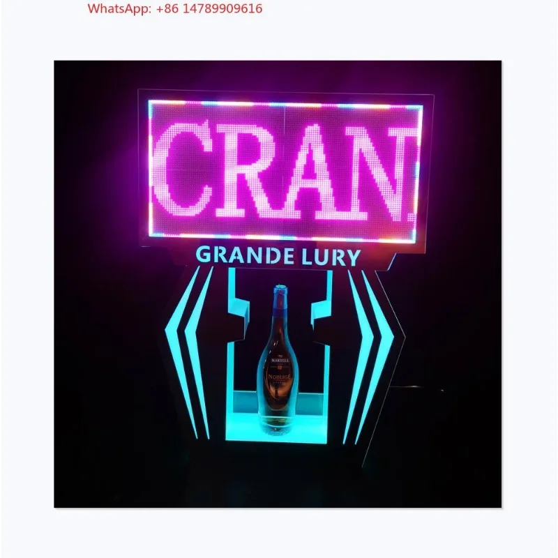 

Premium Custom LED Liquor Display StandProgrammable Led Digital Vip Champagne Bottle Service Presenter APP DIY Message Billboard