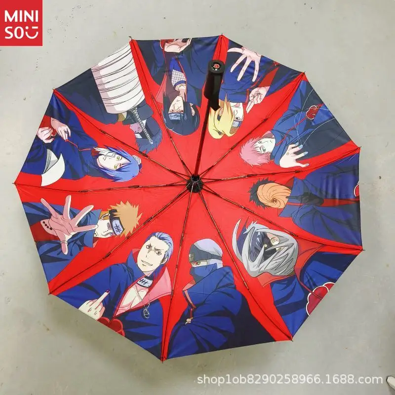 

Naruto Akatsuki Anime Merch Umbrella - Automatic Foldable, Black Coating UV Protection, All-Weather Dimensional Sunshade