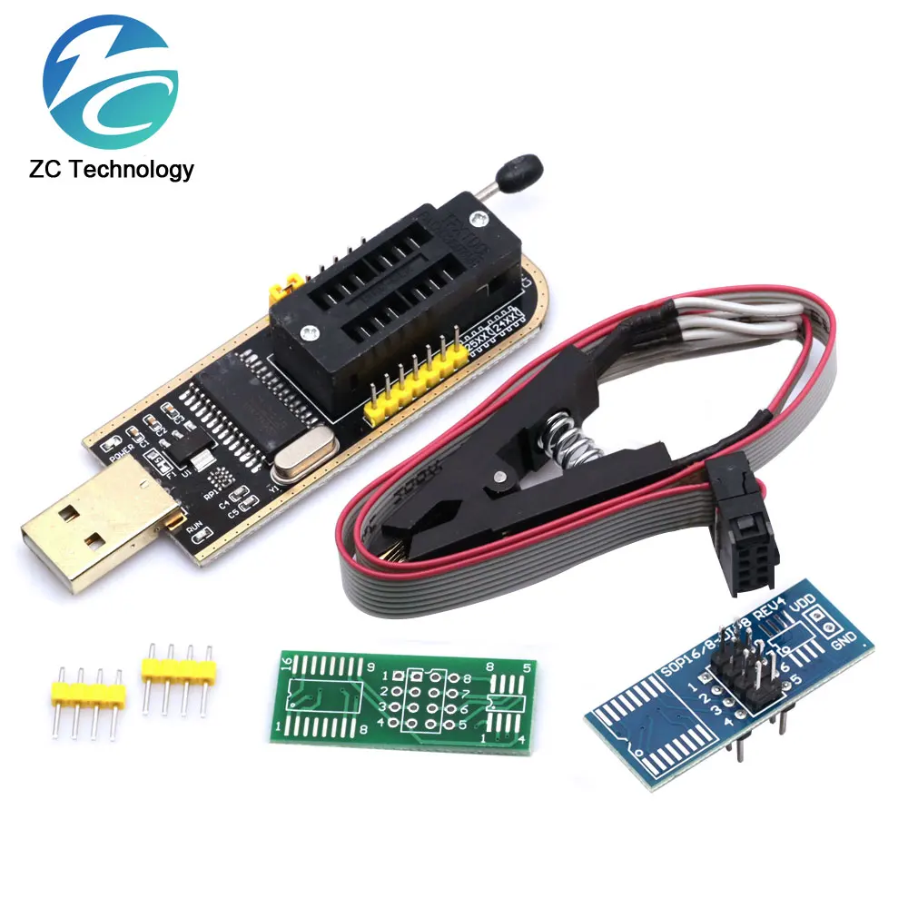 Original CH341A 24 25 Series EEPROM Flash BIOS USB Programmer Module + SOIC8 SOP8 Test Clip For EEPROM 93CXX / 25CXX / 24CXX