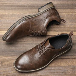 Zapatos informales para hombre, Calzado cómodo de cuero, marca de moda, 40 a 46, n. ° KD726, 2024