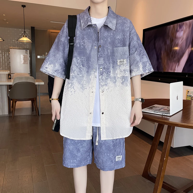 

Men's Casual 2-Piece Sportswear Set Streetwear Fashion Tracksuit T-Shirts and Pants Beachwear Summer Sweatshirt T-Shirts Sets