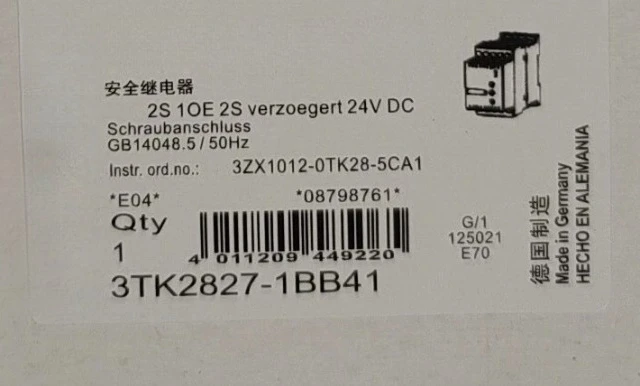 Brand New 3TK2827-1BB41 24VDC Expedited Shipping