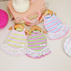 Fashion Lace Dog Dress Pet Dog Clothes for Small Dogs Summer Puppy Princess Skirt Cute Cat Striped Dress Chihuahua Dog Clothes