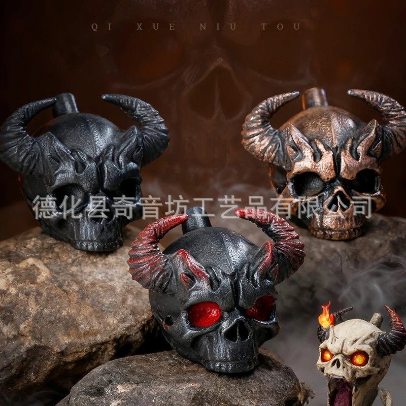 Aztec Death Whistle, Playable Cow Skull Screaming Whistle, Horror Blood Curdling Sound, Stress Relief Halloween Party Haunted
