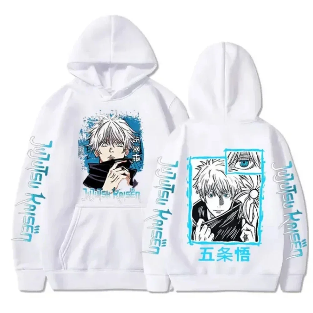 Jujutsu Kaisen Anime Clothes Satoru Gojo Print Hooded Men Women Hoodies Prevalent Streetwear Harajuku Manga Unisex Sweatshirt