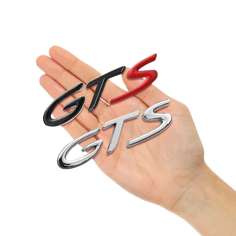 1pcs 3D Metal GTS logo car Fender emblem Side rear Trunk tail Badge sticker styling Auto accessories