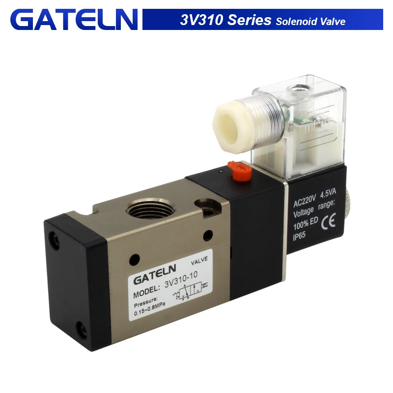 High quality  3V310-10 Solenoid valve Electromagnetic reversing valve for pneumatic components AC220V DC12V DC24V