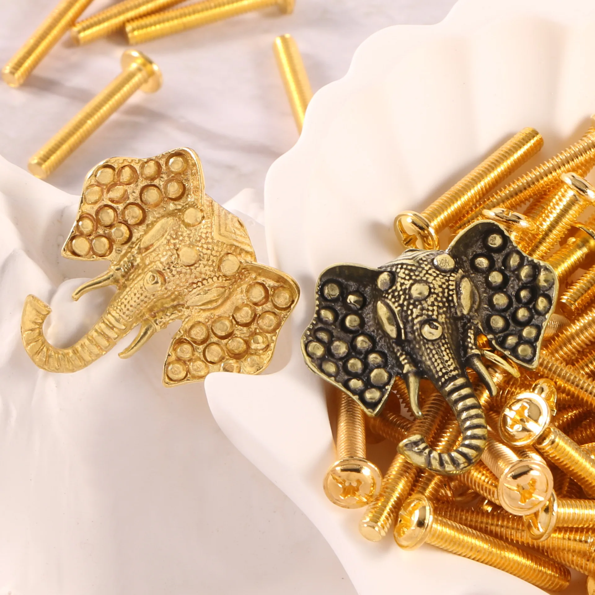 Vintage Brass Asian Elephant Door Pulls – Nautical Home Decor Cabinet Pulls Pigeon Drawer Knob Decorative Drawers DIY