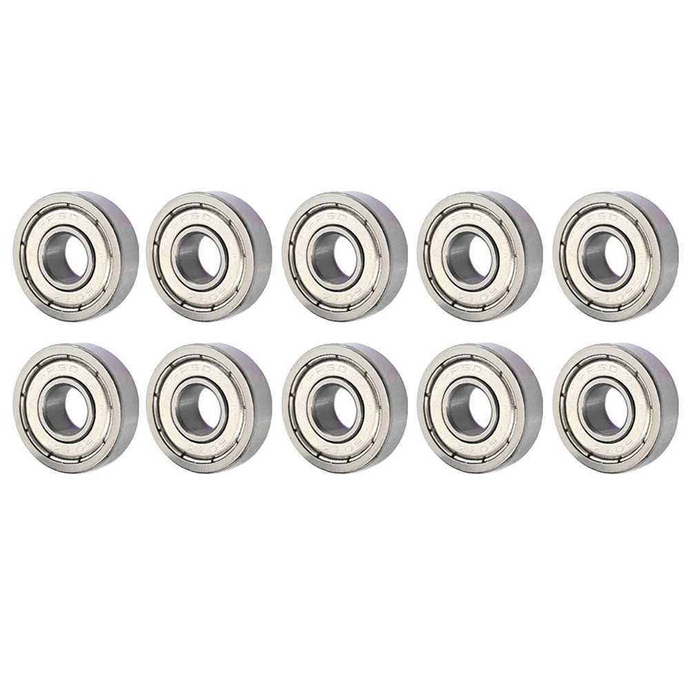 10pcs Deep Groove Bearings Heavy Load 607ZZ Metal Sealed Miniature Bearing Carbon Steel Wear Resistant for Skateboard Scooter