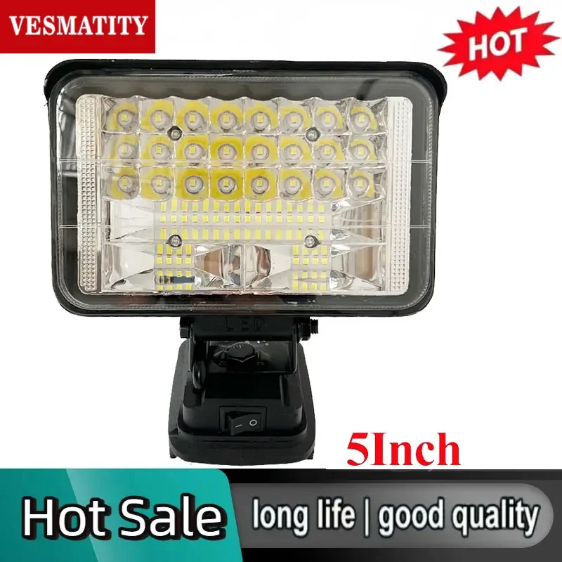5Inch LED Work Light Portable Flood Light Cordless Light for Outdoor Emergencies Site Lighting For Makita 18V 20V Battery Pin