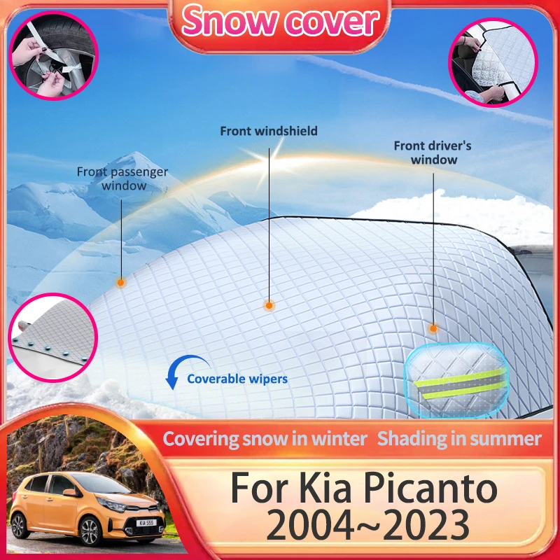 For Kia Picanto Morning 2004~2023 Eko Taxi Naza Suria Car Sunshade Anti-snow Shield Cover Ice Protection Anti-Frost Accessories