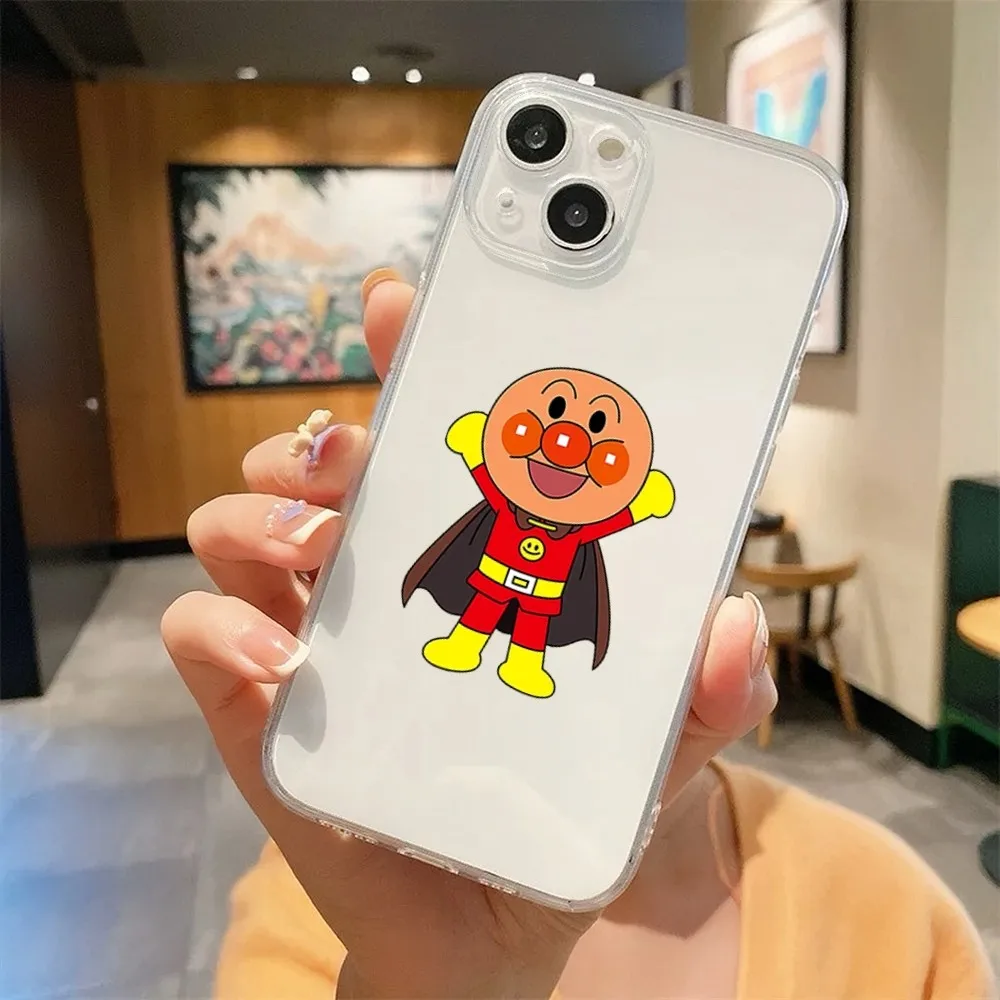 Anime A-Anpanman Phone Case For Iphone 15 11 13 14 Pro Max 7 8 Plus X Xr Xs Max Se2020 12mini Transparent Cover