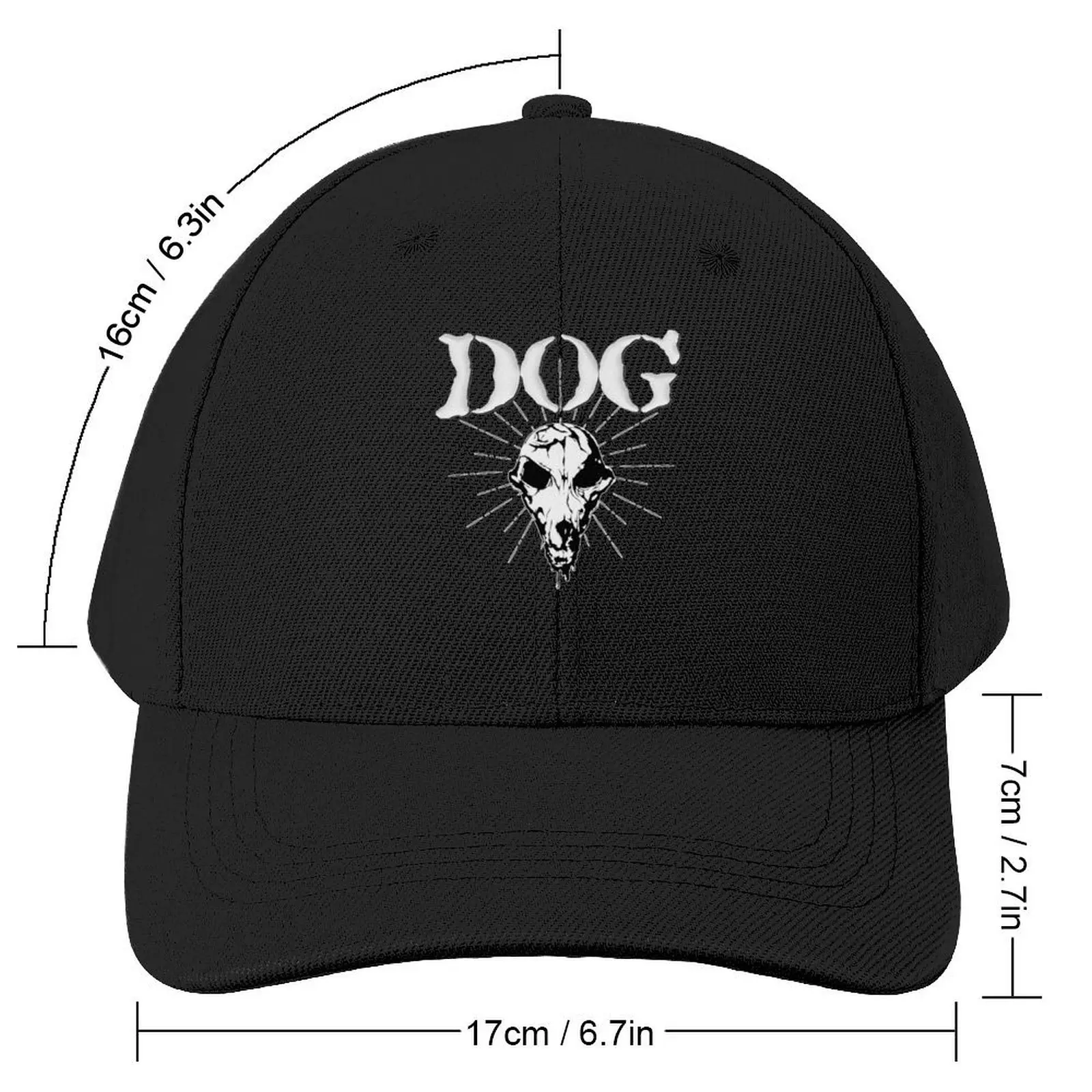 DOG Skull w/writing white Baseball Cap fashionable Luxury Hat Women Beach Fashion Men's