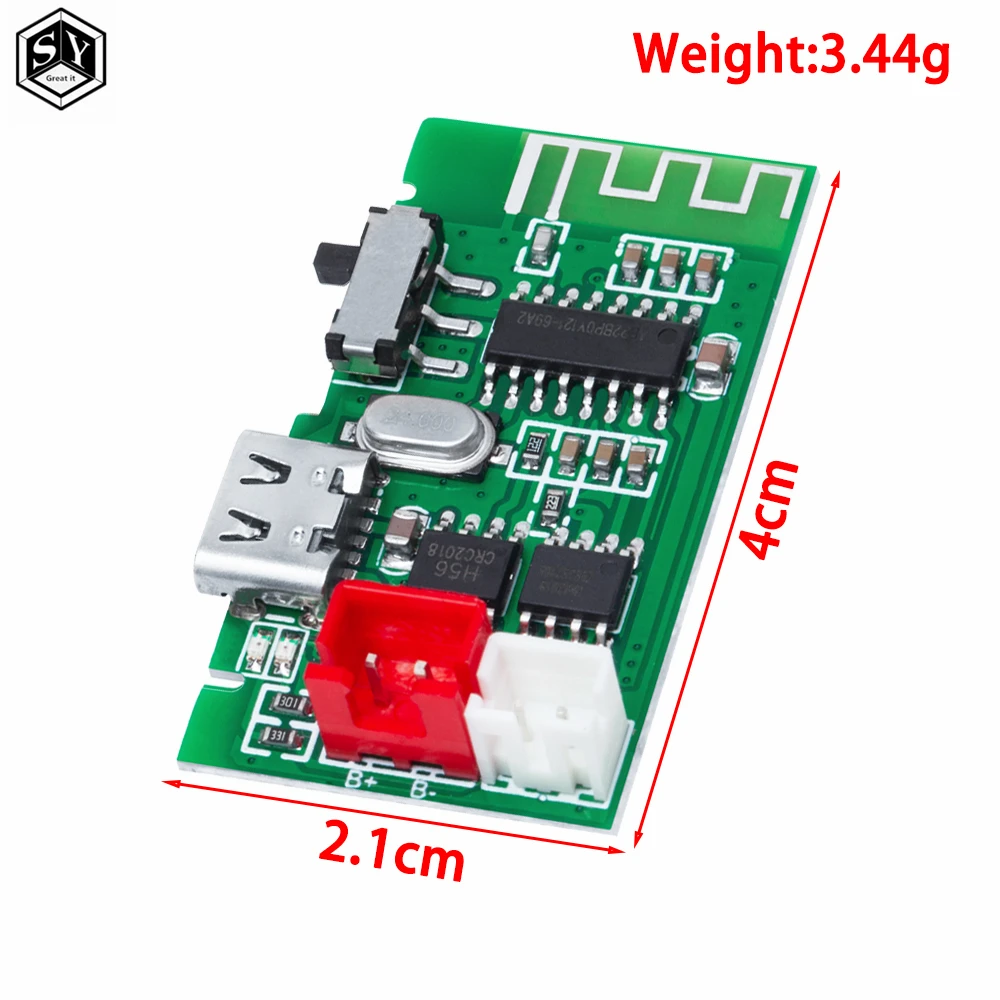 4 omy 3W Mono wzmacniacz mocy Bluetooth funkcja ładowania akumulatora PCBA 3.7V bateria litowa moduł Bluetooth