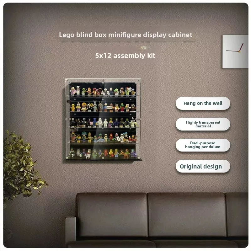 Suitable for LEGO Pop-up minifigure display box, wall-mounted acrylic dust-proof large-capacity storage box