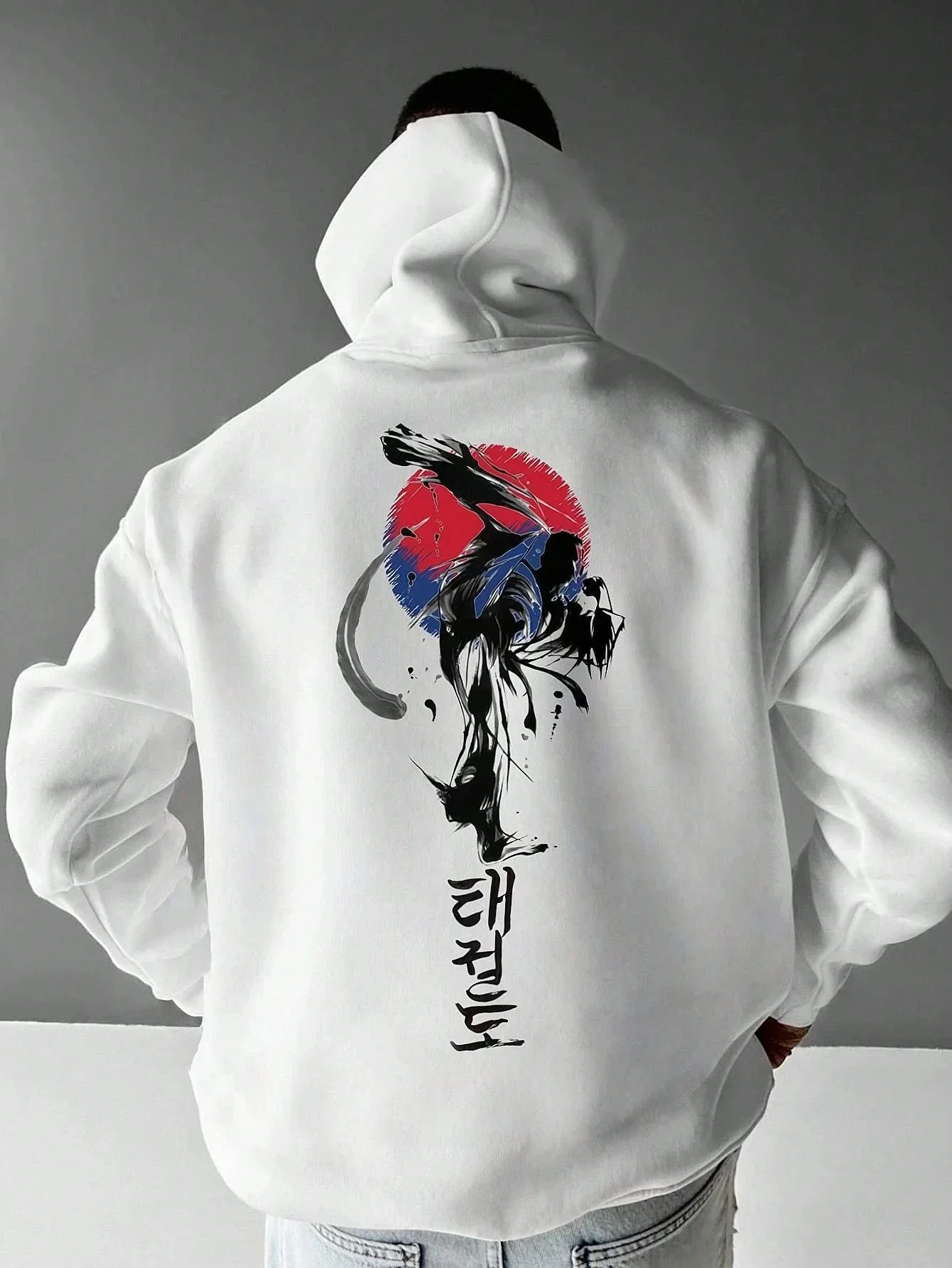 

Manfinity Homme Men's Cartoon Bull Pattern Drop Shoulder Drawstring Hoodie Going Out Black Graphic Long Sleeve Hoodie,