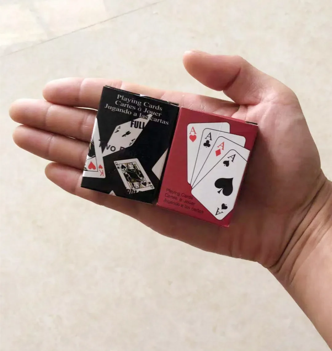 1 piece Mini Cute Poker Cards Playing Game Creative Child Gift Outdoor Climbing Travel Accessories 5.3*3.8cm