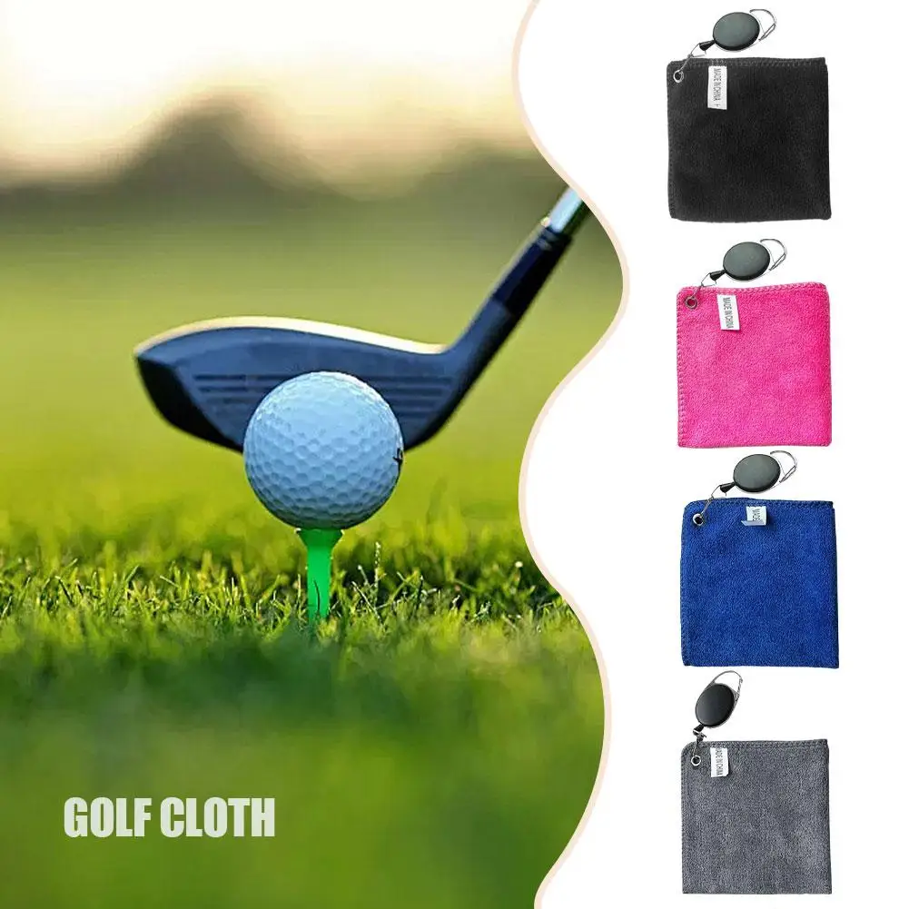 Golf Towel Microfibre Cleaning Cloth For Fers Absorbent And Quick Drying With Retractable Hook For Sports Enthusiasts V6z2