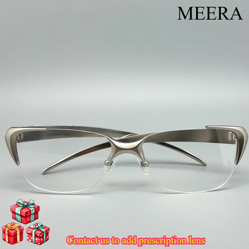 

2026 Korea Celebrity Style Square Semi-Rimmed Eyebrow Bridge Pure Titanium Gm Eyewear Frame for Business, Unisex
