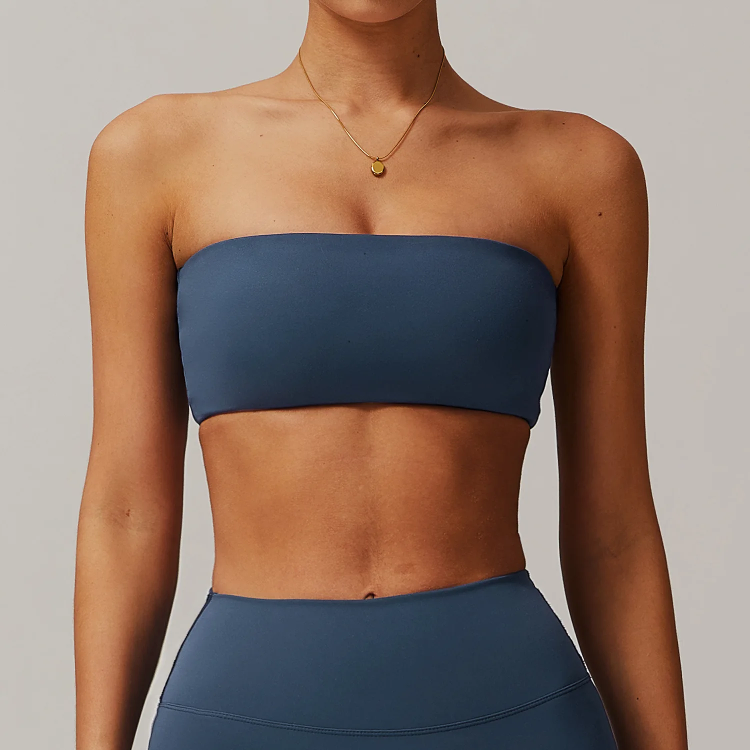 Women\'s Yoga Bra Strapless Sports Bra Women\'s Gym Run Push Up Thin Strap Daily Sports Top Wireless Pad Fitness Yoga Bra