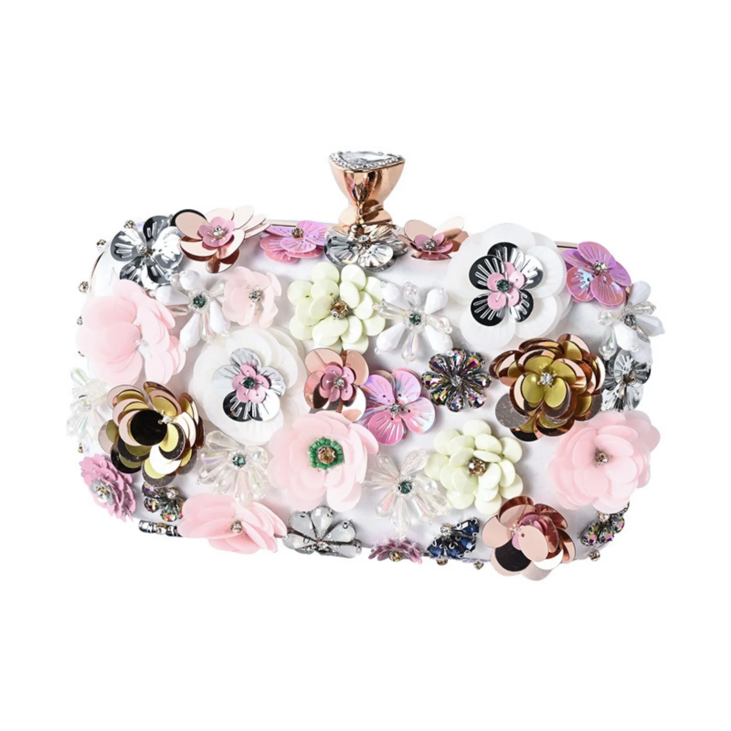 

Colorful Flowers Cute Women's Small Clutch Bag Wedding Prom Party Shoulder Bag Purse Handbags With Long Chain