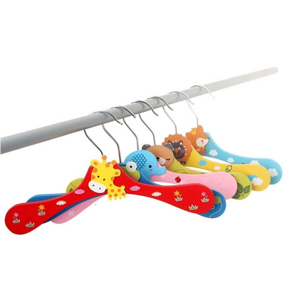 

5pcs Baby Kids Cartoon Wooden Coat Clothes Pants Hook Hanger Rack Stands (Random Pattern) Wooden hangers