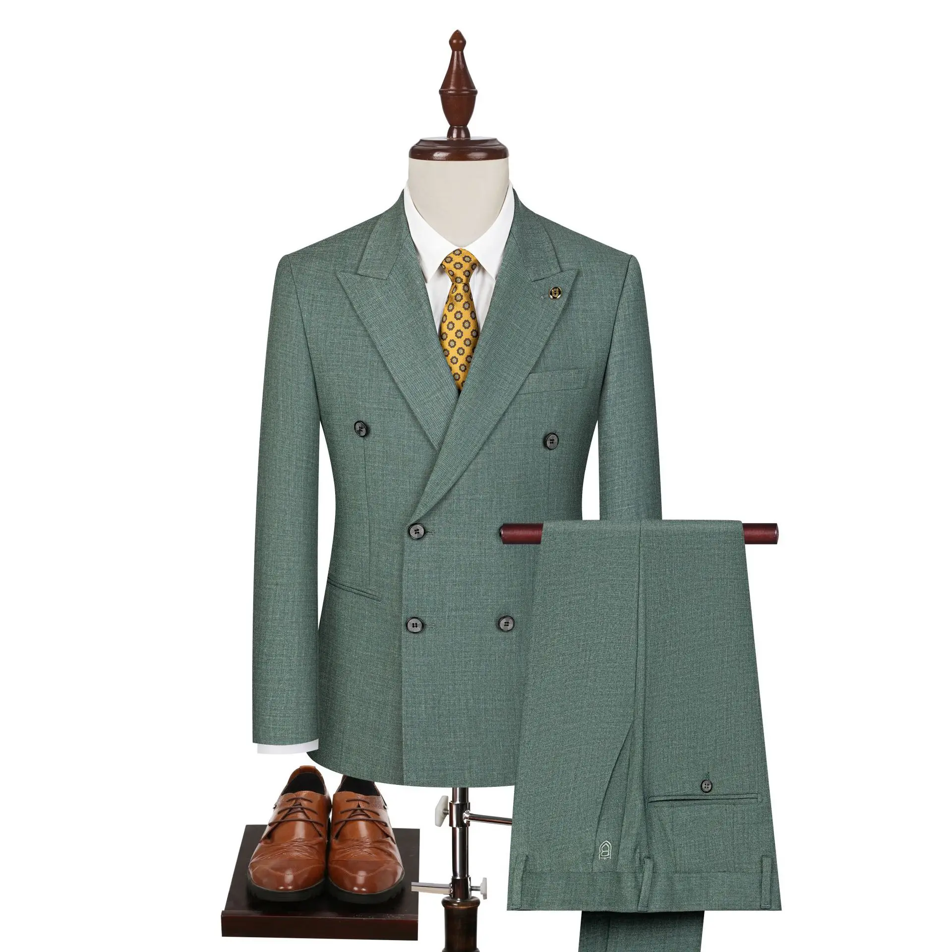 

Модный мужской костюм с зубчатыми лацканами, куртка, жилет, брюки, 2 шт., классический деловой мужской однотонный костюм, жаккардовый свадебный костюм с пряжкой для жениха