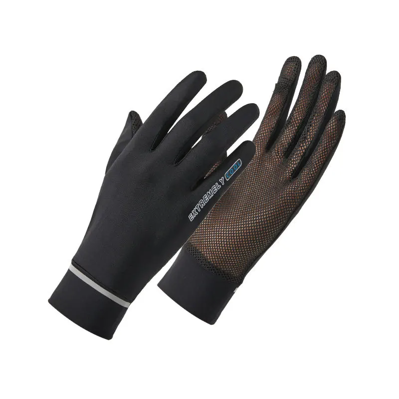 

Anti-UV Thin Style Ice Silk Gloves Summer Sunscreen Gloves Female Clamshell Dew Finger Outdoor Electric Vehicle Mesh Breathable