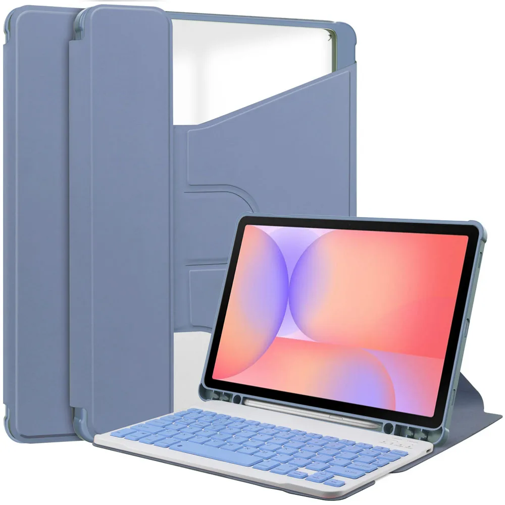 

For Samsung Galaxy Tab S10 Lite 2025 SM-X400 X406B Transparent 360° Rotary Keyboard Case For S10 FE/S9 FE 10.9 inch Tablet Cover