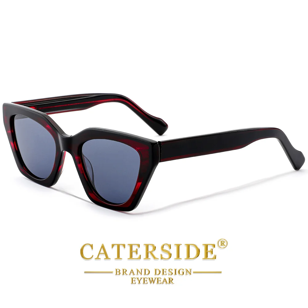 CATERSIDE Damen Mode Polarisierte Sonnenbrille Luxus Acetat Katzenaugen-Rahmen Herren Outdoor Sport Fahr- und Dekorationsbrille UV400 – Detail 9