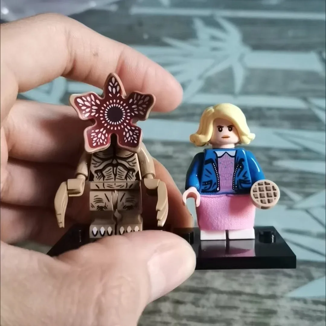 I4Pcs/세트 호러 TV 더스틴 마이크 루카스 윌 데모고르곤 모델 블록 조립 장난감 어린이용