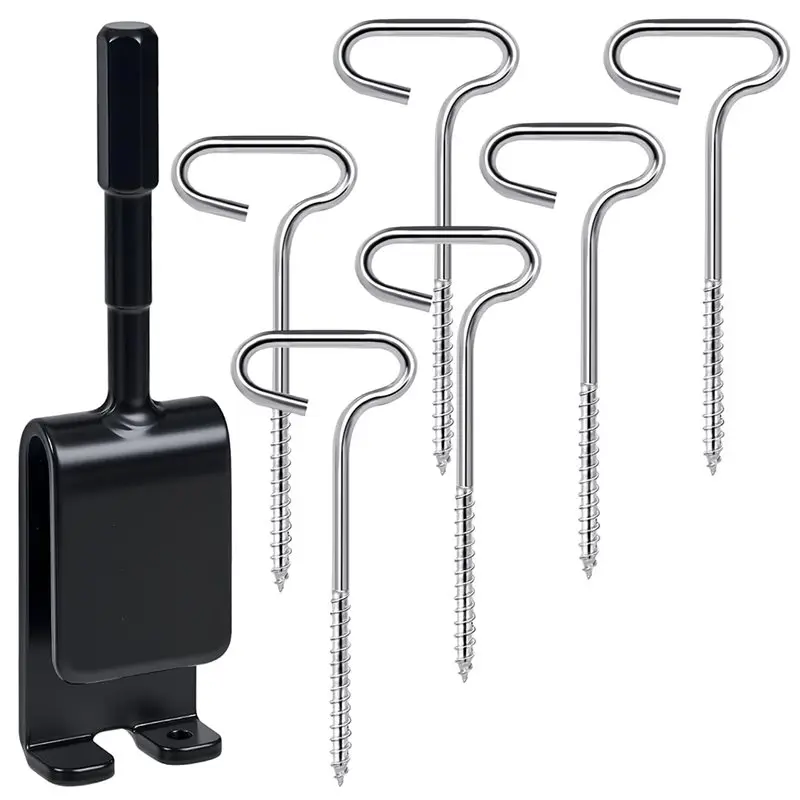RGQSUN Ice Fishing Anchor Tool Kit With Drill Adapter And 6 Tent Stakes For Ice Shanty Setup-A00E