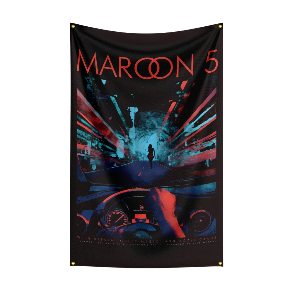 3x5 Ft M-Maroon 5 Heavy Rock Band Flag Polyester Digital Printing Banner for Bedroom Wall Art Out Door Tapestry Decoration