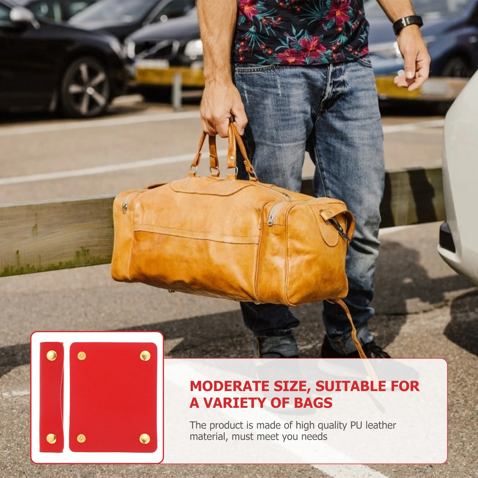 

2 Pcs Decompression Belt Durable Bag Handles Wrap Basket Protectors for Totes Travel Pu Wraps