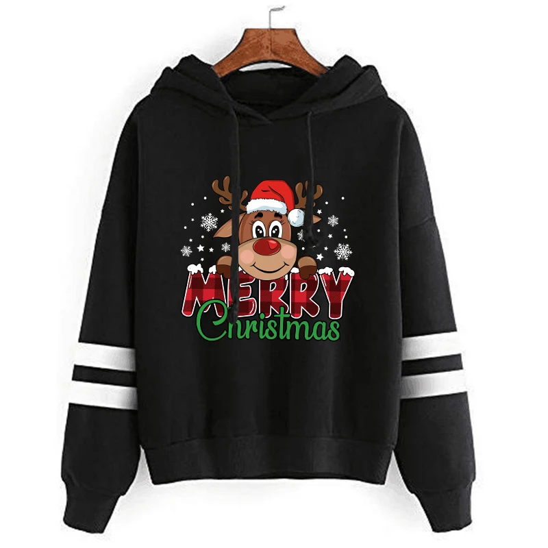 (Fashion Sweatshirt)Cute Women Merry Christmas Print Sweatshirt Autumn Winter Men Lovely Fleece Long Sleeve Casual Round Neck