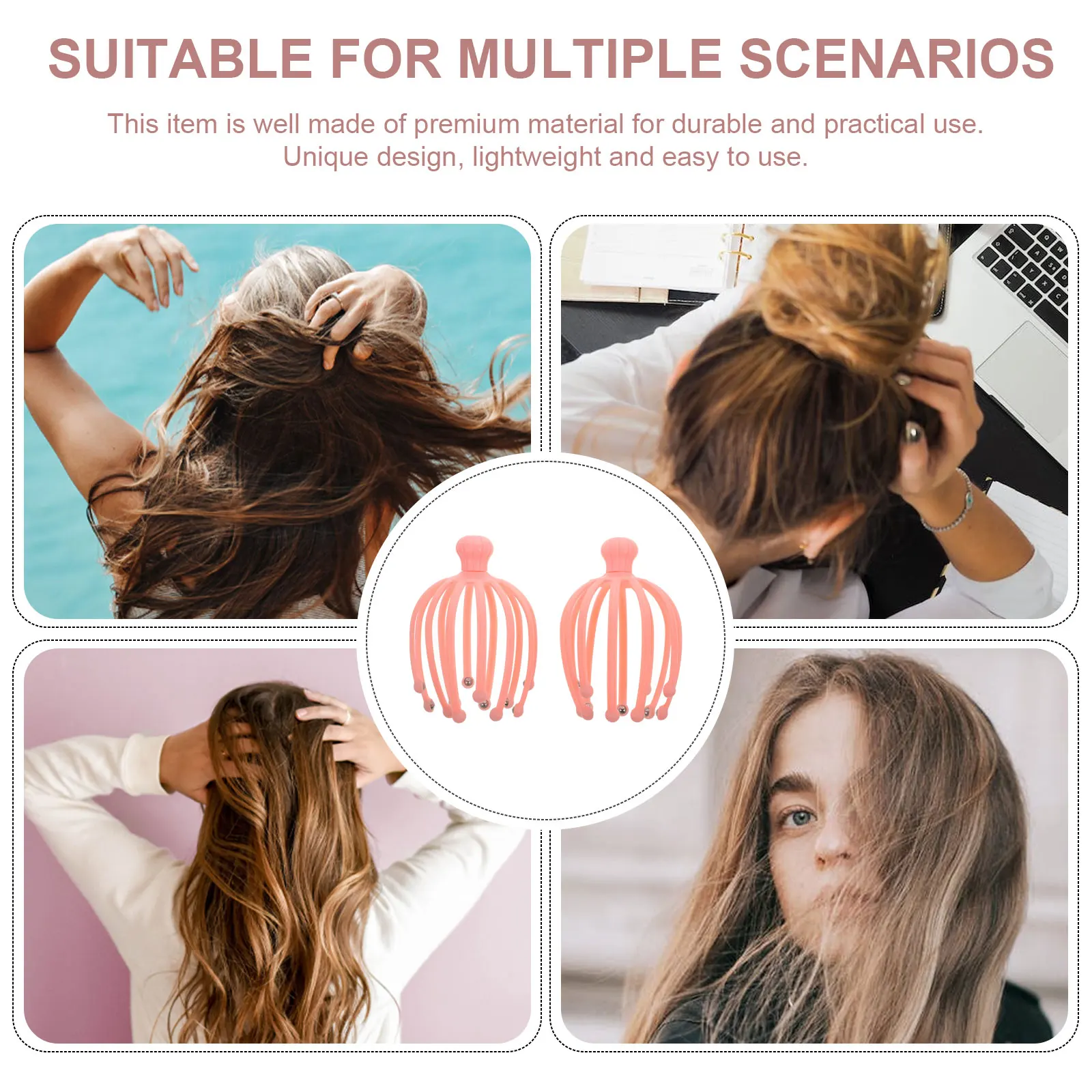 

2Pcs Head Massagers Small Portable Head Claw Massager Scalp Massage Tool Stress Relief for Home Office Travel Scalp Massager