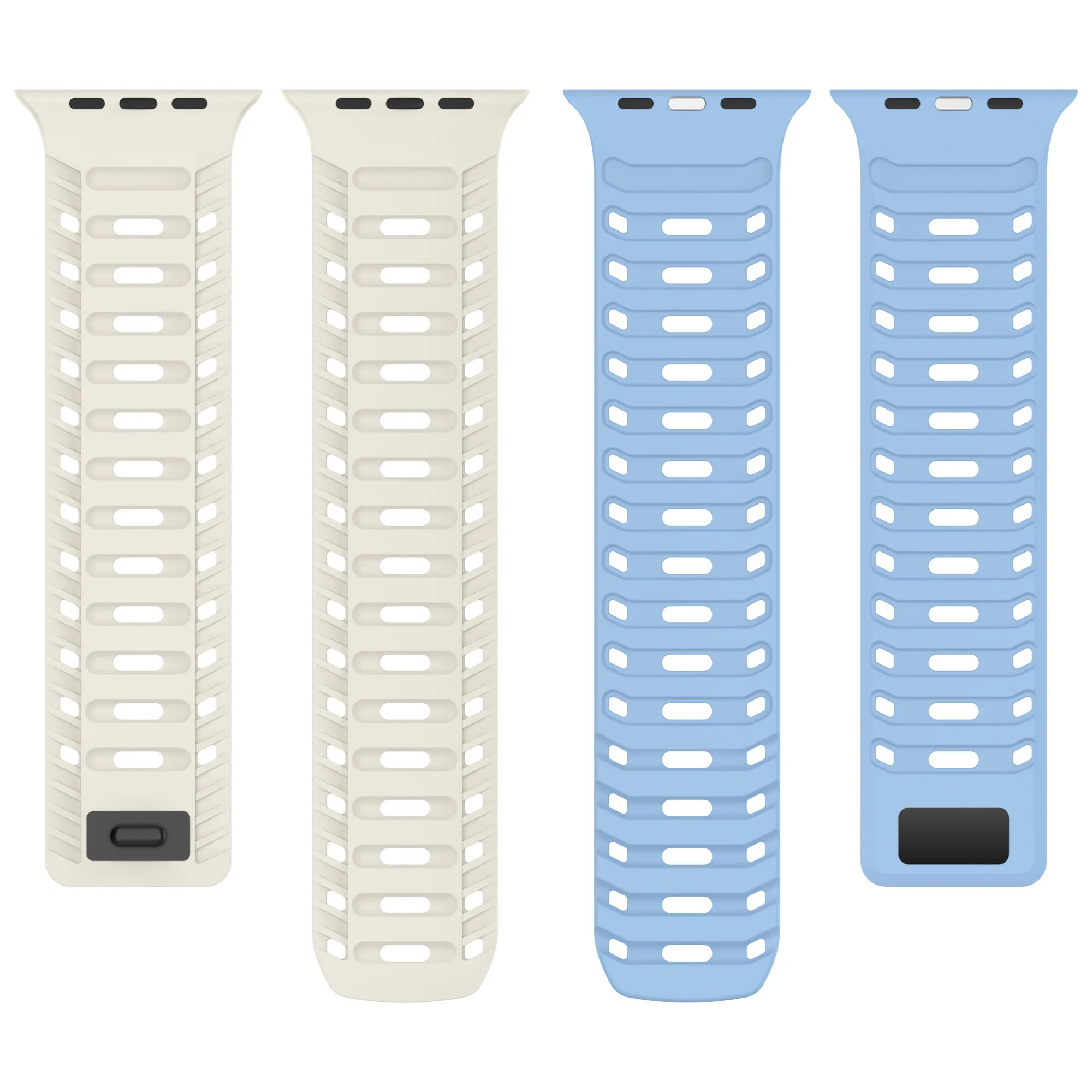 Silikonarmband für Apple Watch 42/44/45/46/49 mm, atmungsaktives Magnetblock-Armband für iwatch ultra/2 Serie 10/9/8/7/6/5/4/SE