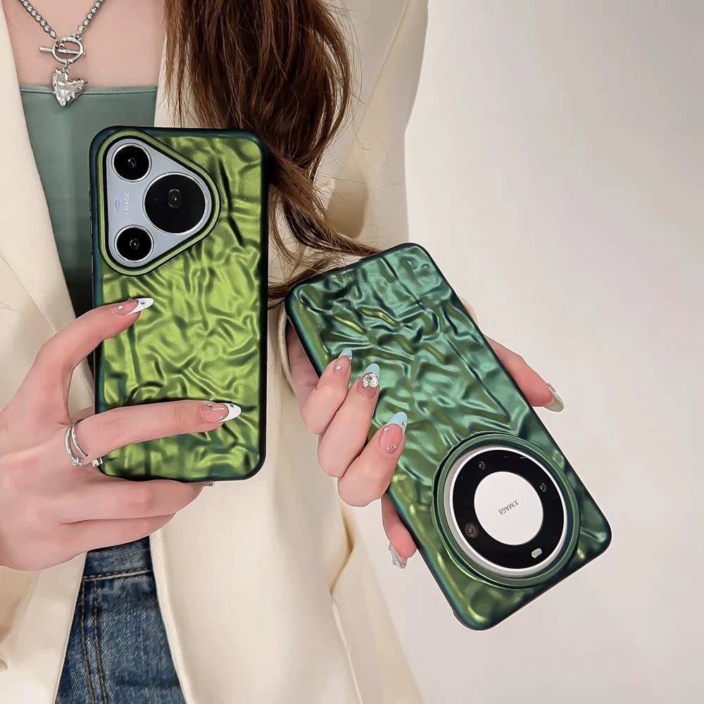 Mamba Green Huawei P40 P50 P60 P60 Pura 70 Ultra Mate 30 40 50 60 Pro Plus pokrowiec 3D fałdowany miękki, odporny na wstrząsy miękki pokrowiec
