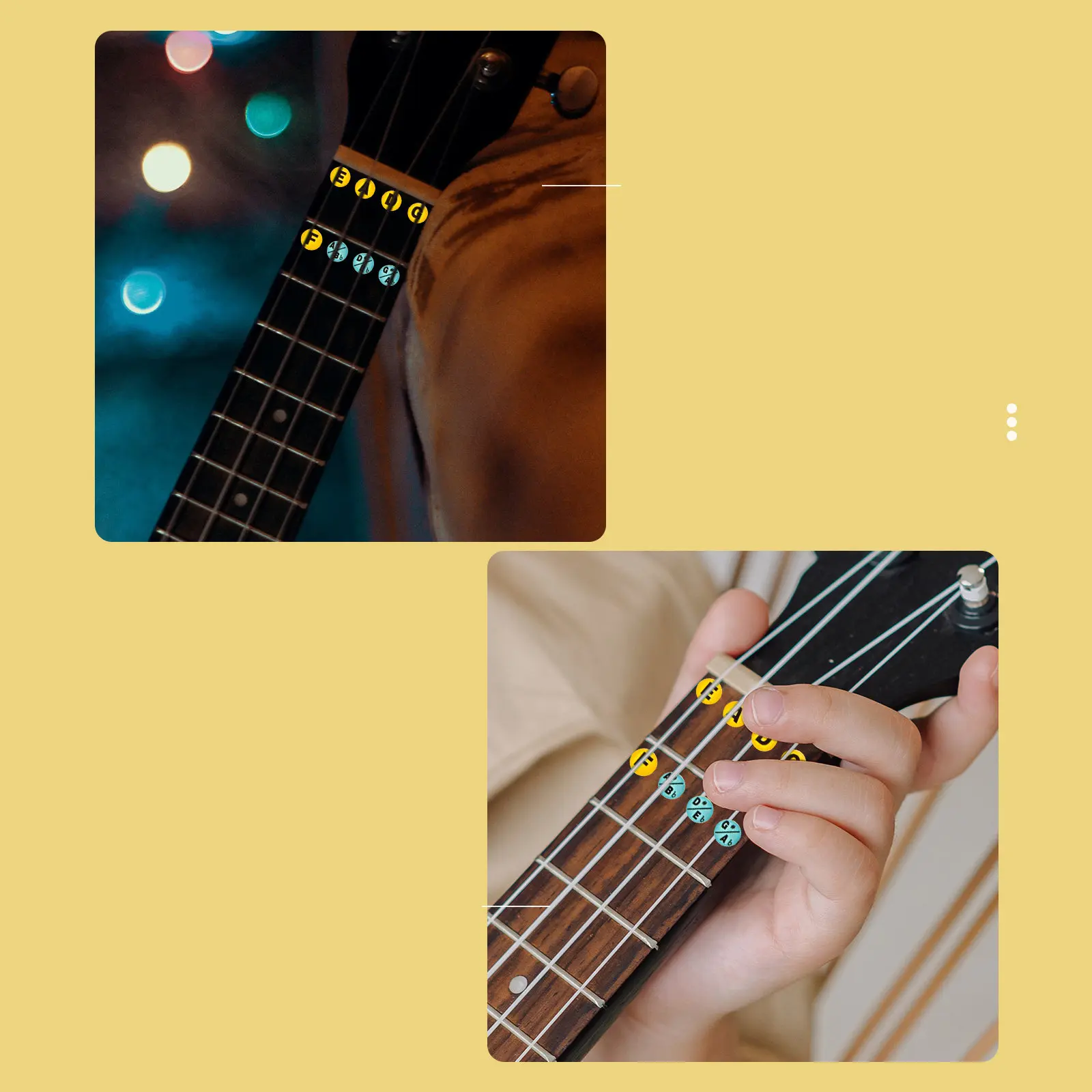 2Pcs Scale Sticker for Bass Fretboard Easy Application Removable Non Residue Bass Practice Tool Enhances Note Recognition